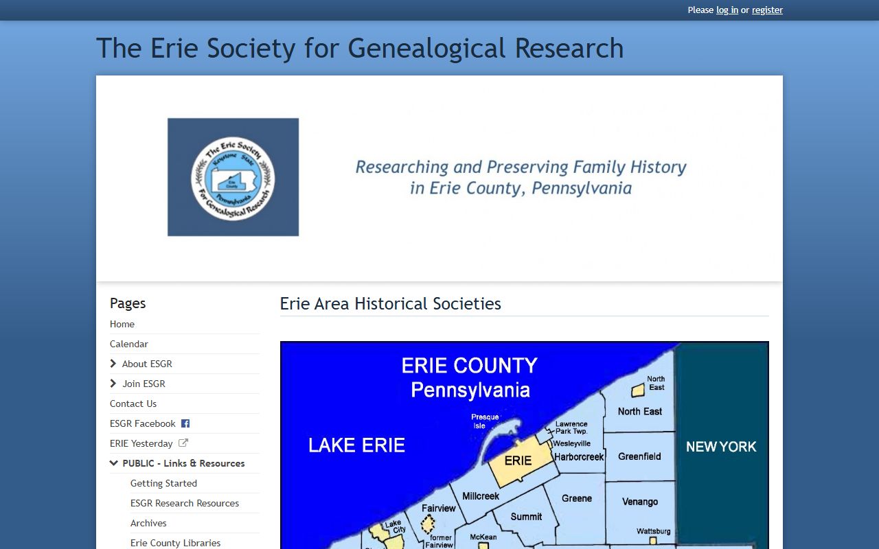 Erie genealogy records and historical collections at the Erie History Center