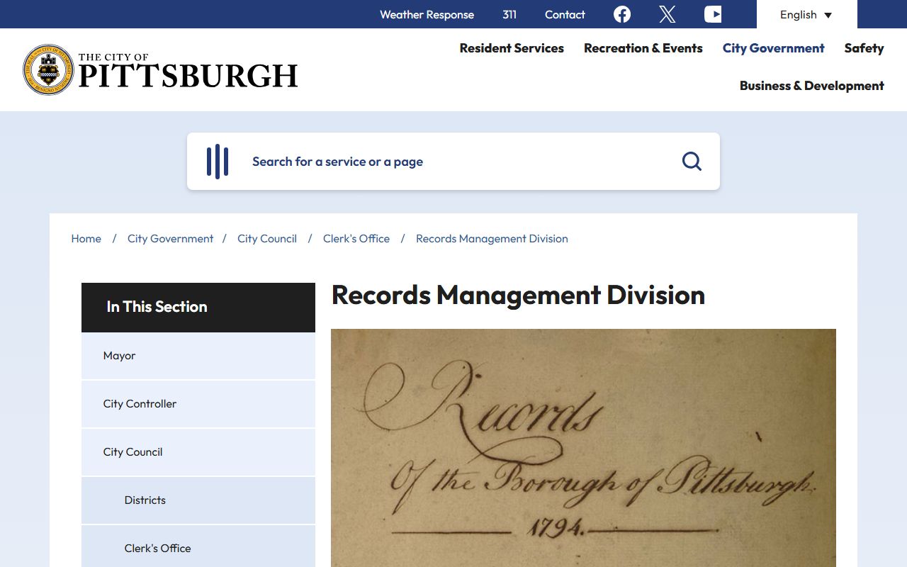 Pittsburgh genealogy records available through the Pittsburgh City Archives
