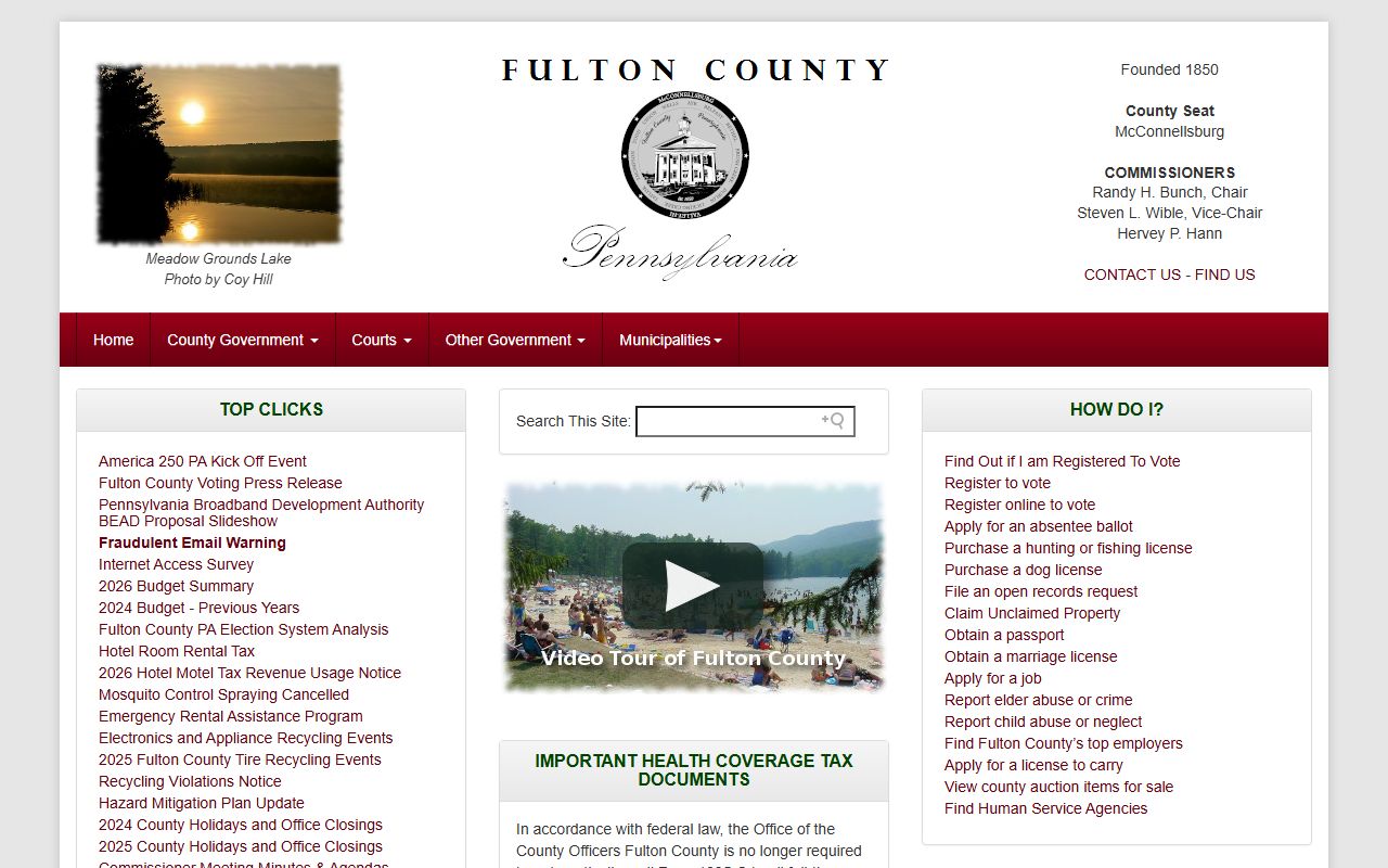 Fulton County Pennsylvania official records for genealogy and family history research