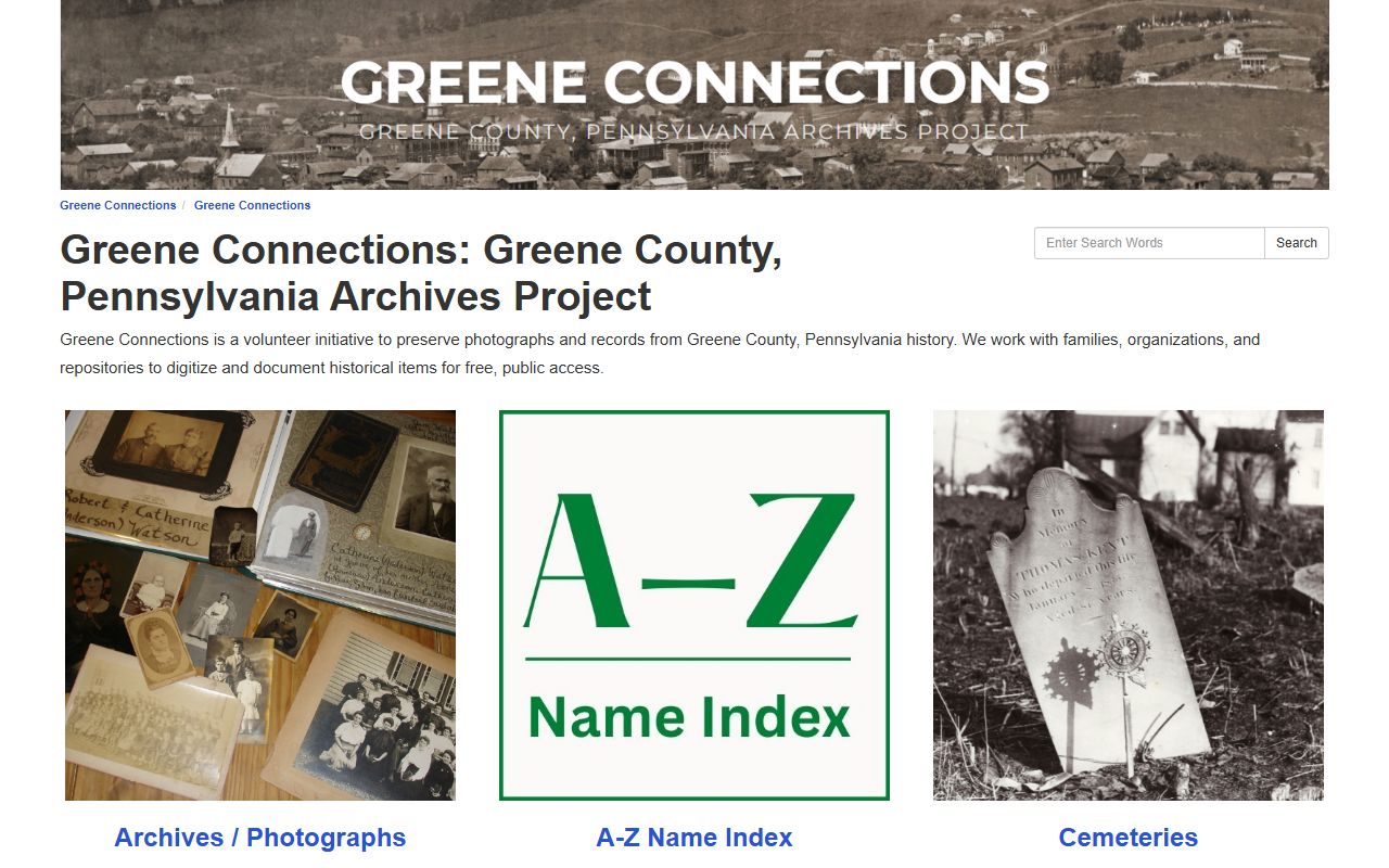 Greene County Pennsylvania official website resource for genealogy and family history records