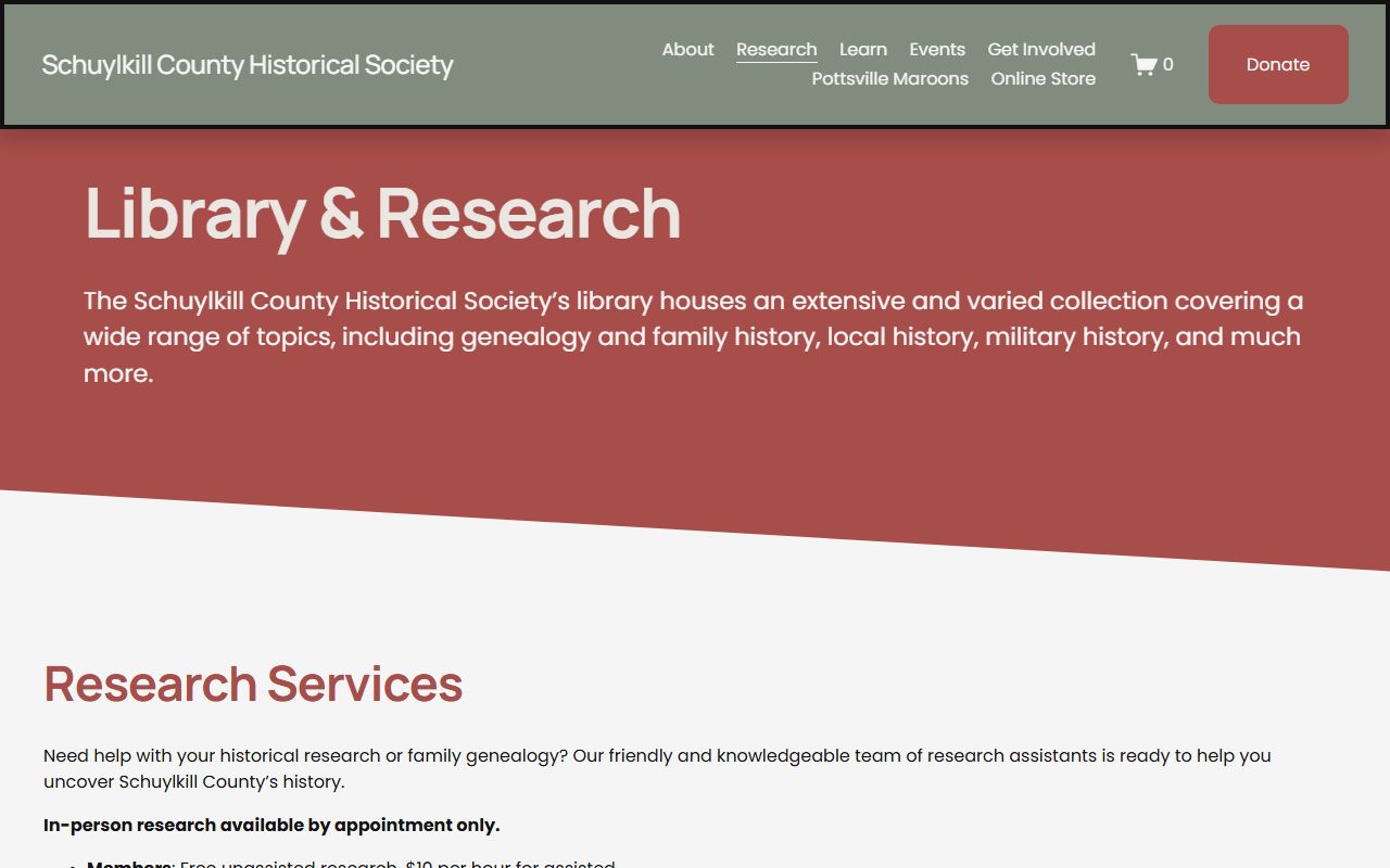 Schuylkill County Archives genealogy records in Pottsville Pennsylvania